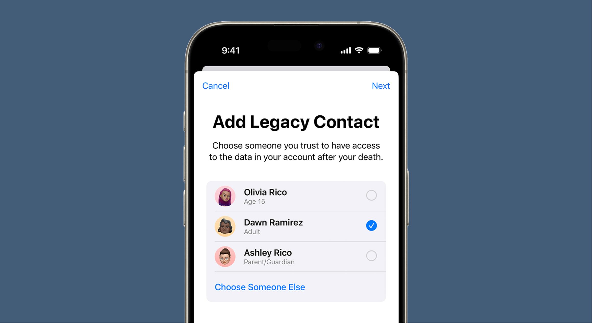 Legacy Contact Enhancement