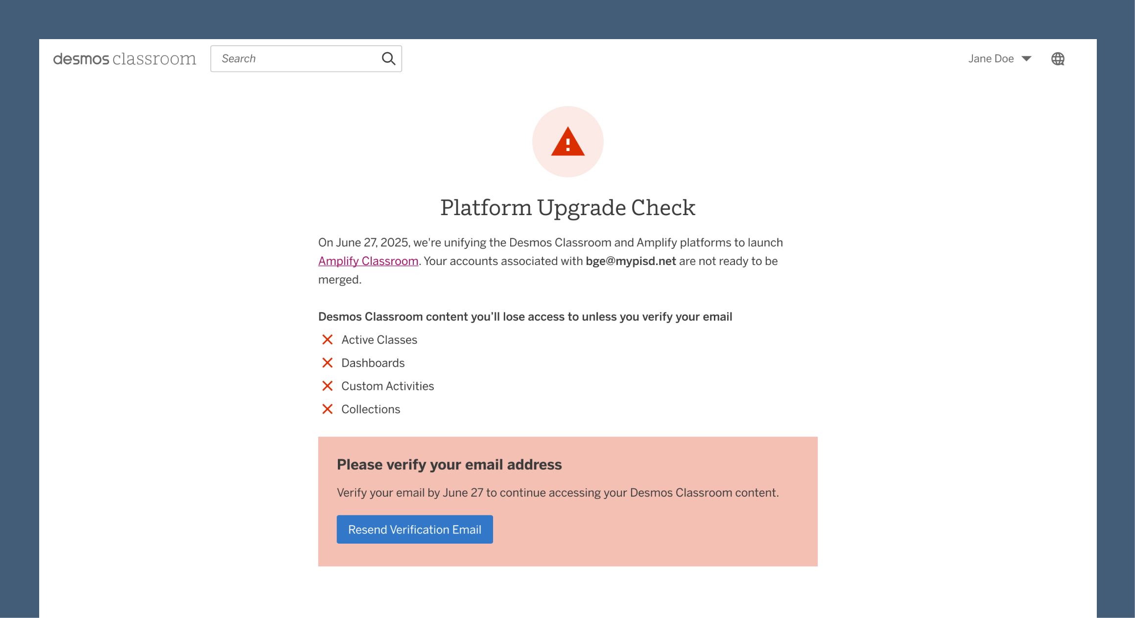 Account Verification for Platform Unification